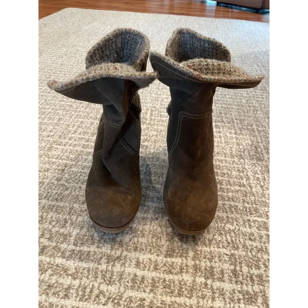 BJORNDAL Suede Brown Lilly Slouch Boots Sz 8